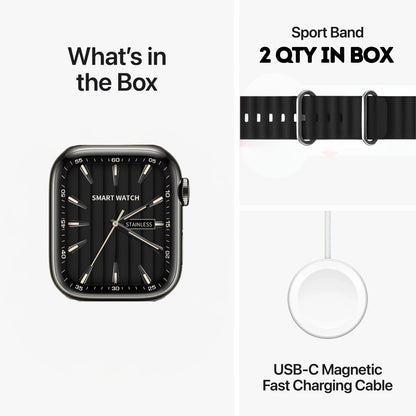 IAIR W5Ultra | 2.19Inch Super Display | Bluetooth Calling | Multi Sport Mode | Smartwatch  (Thick Black Strap, Standard)
