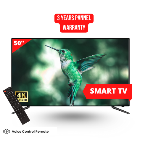 iAir 50 Inch Smart LED TV – 4K UHD Android TV with Voice Remote, Wi-Fi & OTT Apps