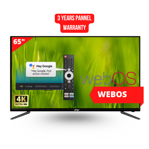 iAir 65 Inch webOS Smart LED TV – 4K UHD Display, ThinQ AI, Voice Control & Magic Remote