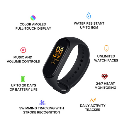 iAir M4 Fitness | Activity Tracker | Smart Band | Fitness Smart Watch