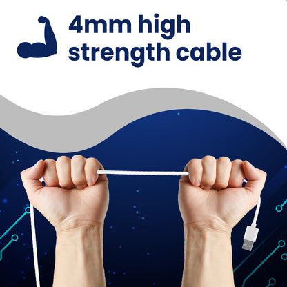 IAIR D21 Nylon Braided USB Data Cable: High-Quality Copper Wire, Fast Charging, Stretch-Resistant, Made in India - Compatible with Mobile, Tablet, TV, and More