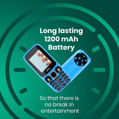 IAIR D40-Blue Keypad Mobile Phone with Dual Sim Support|1.8 Inch Big Display|Big Torch Light