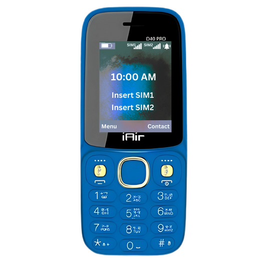 IAIR D40Pro-Blue Dual Sim Keypad Phone | 1200 mAH Battery & Big 1.8 Inch Display