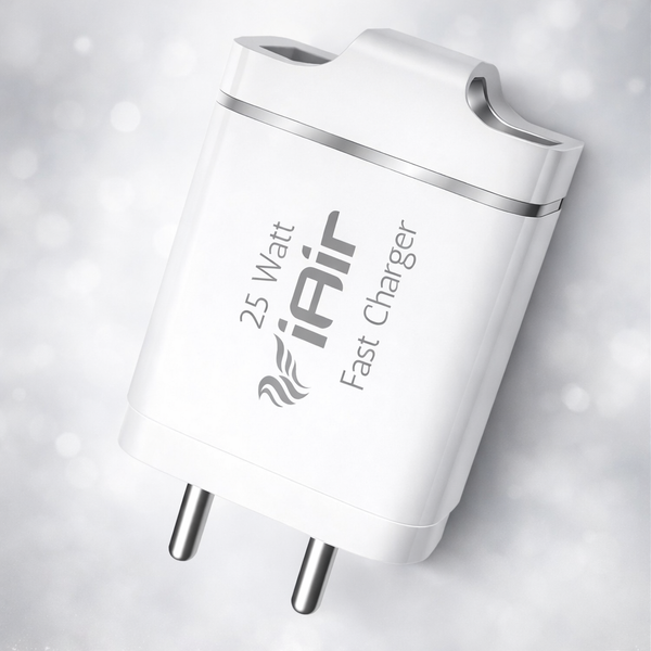 iAir C10 Original 25W USB Wall Adapter Without Cable 3.0A Fast Charging Adapter Charger Compatible for vivo, Oppo, Realme, Xiaomi - White