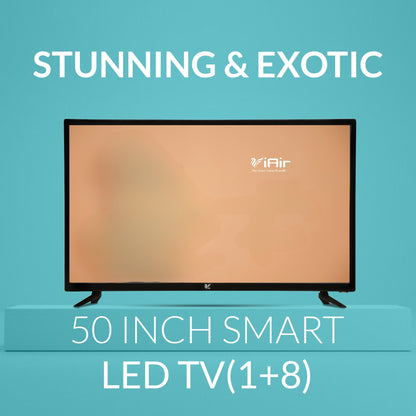 iAIR 127 CM (50 Inches) Sleek and Premium Design Eco Smart HD Ready LED TV, (2024 Model)