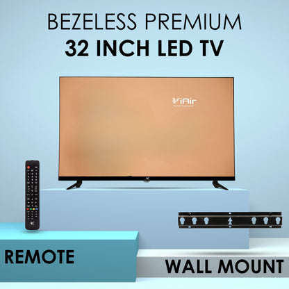 iAIR 81 CM (32 Inches) Sleek and Premium Design Eco Smart HD Ready LED TV, Frameless (2024 Model)