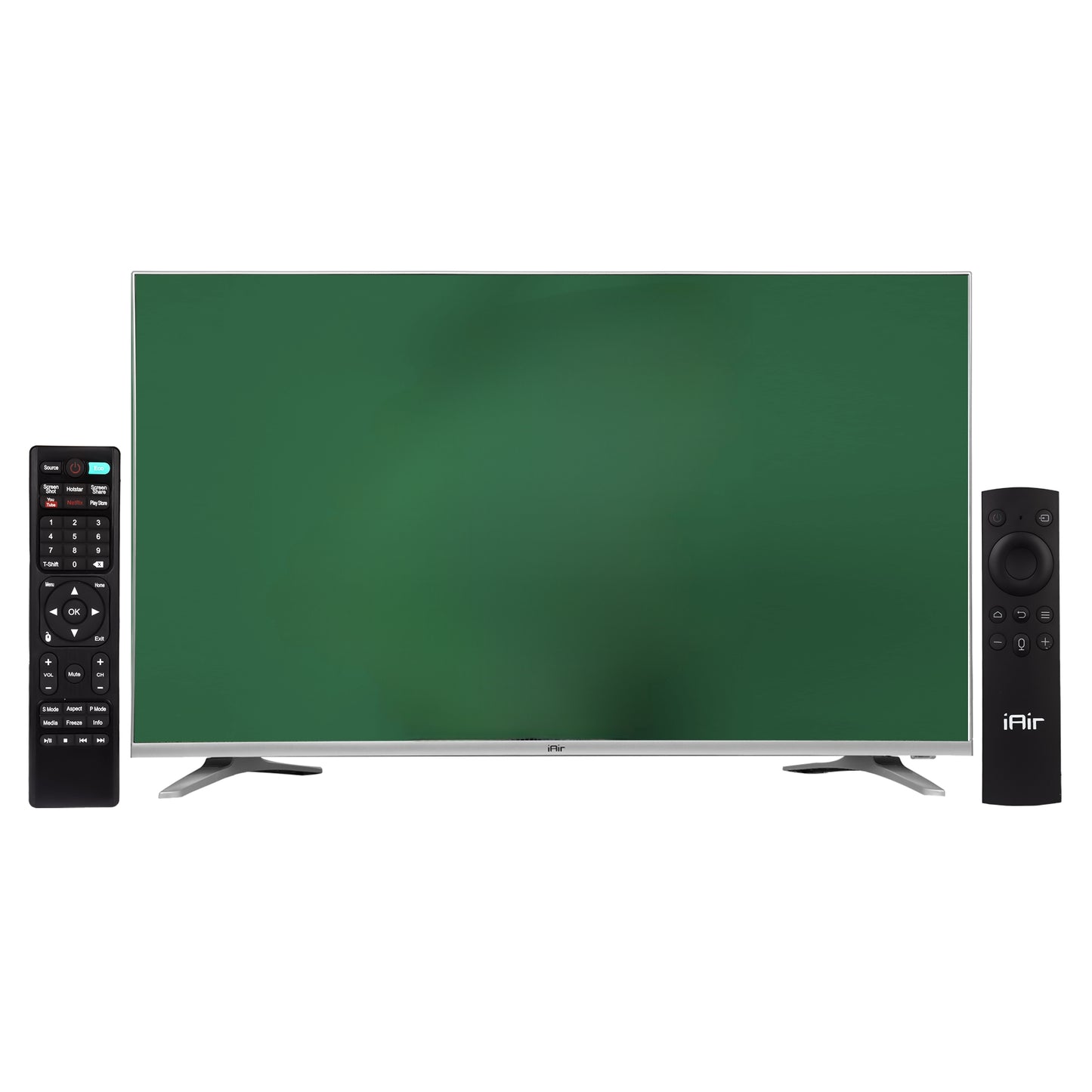 iAIR 109 CM (43 Inches) Sleek and Premium Design Eco Smart Dual Remote HD Ready Frameless LED TV, (2024 Model)