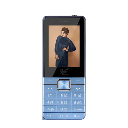 IAIR S6-Sky Blue Basic Feature Dual Sim Mobile Phone with 2800mAh Battery, 2.4 inch Display Screen, 0.8 mp Camera with Big LED Torch