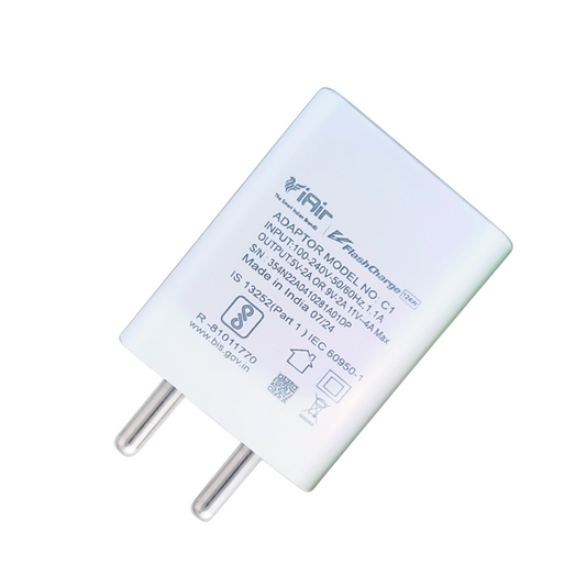 iAir C1 124W Charging Qualcomm Adaptor l USB Charging Port l Super Fast Charger l Compatible with OPPO/REALME/ONEPLUS, VOOC/DASH/WARP/DART/SUPERVOOC, Compatible with All Phones)