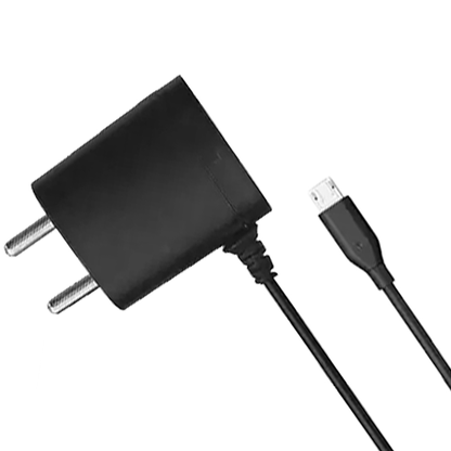 iAir C4 Single Port USB Fast Charger, BIS Certified, Made in India Wall Charger Adapter, Jio Phones and Universal Compatibility with 1 m Micro USB Cable (Black)